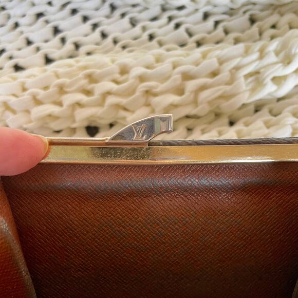 Louis Vuitton French Wallet Purse Monogram Ebene Canvas Kisslock Authentic 0099 - Picture 16 of 16